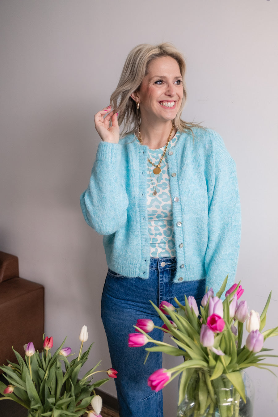 Milou cardigan skyblue