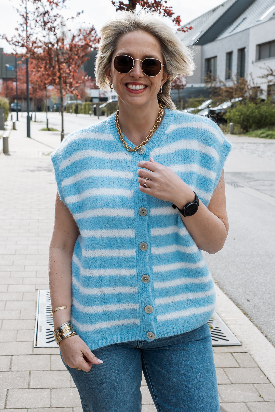 Cilou cardigan lichtblauw