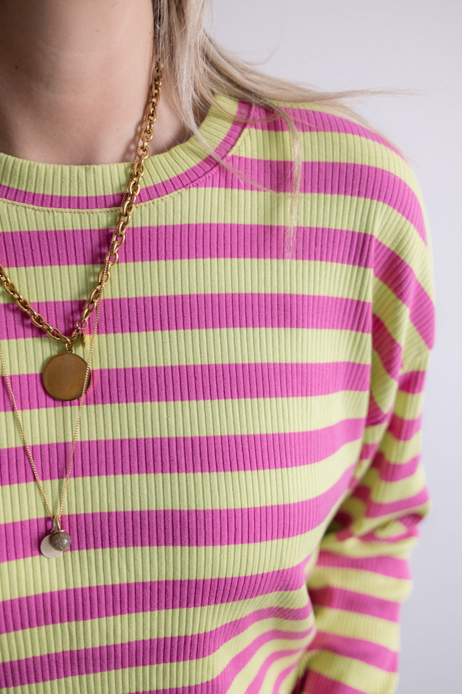 Lieve shirt Limoen/roze