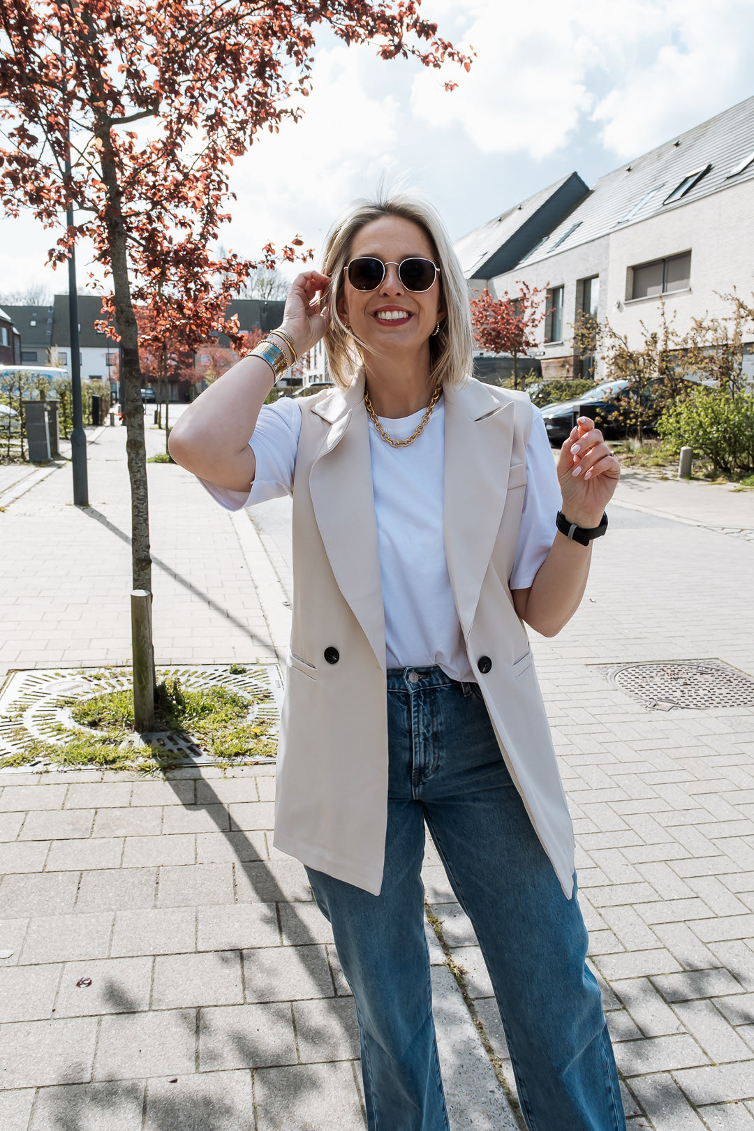 Caro blazer zonder mouwen