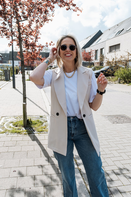 Caro blazer zonder mouwen