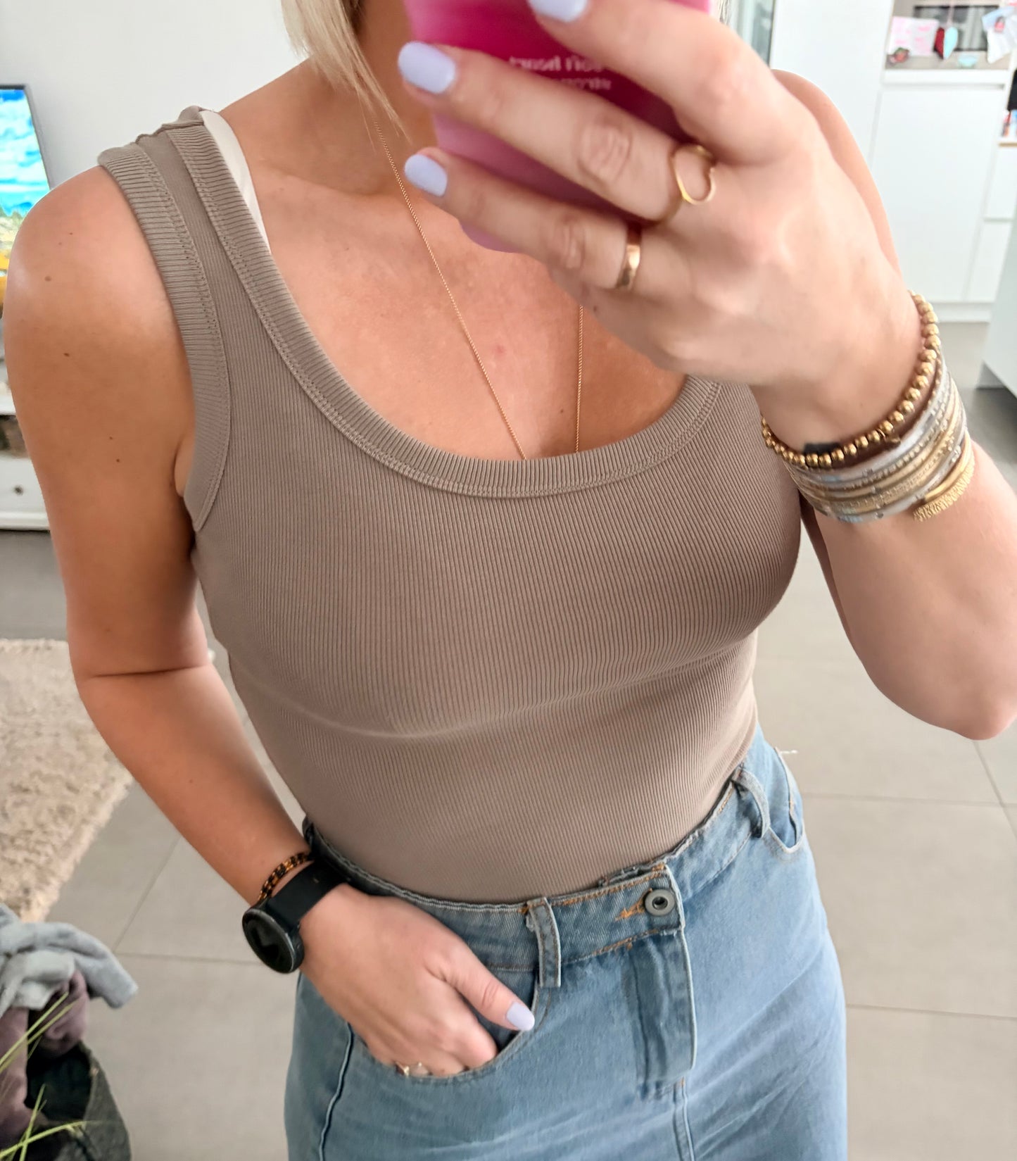 Maya top legergroen