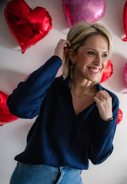 Jade polo donkerblauw