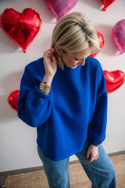 Leen sweater blauw “dogmom”