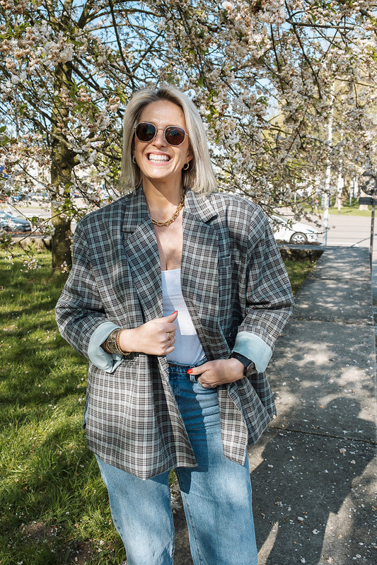 Lena blazer blauw/groen