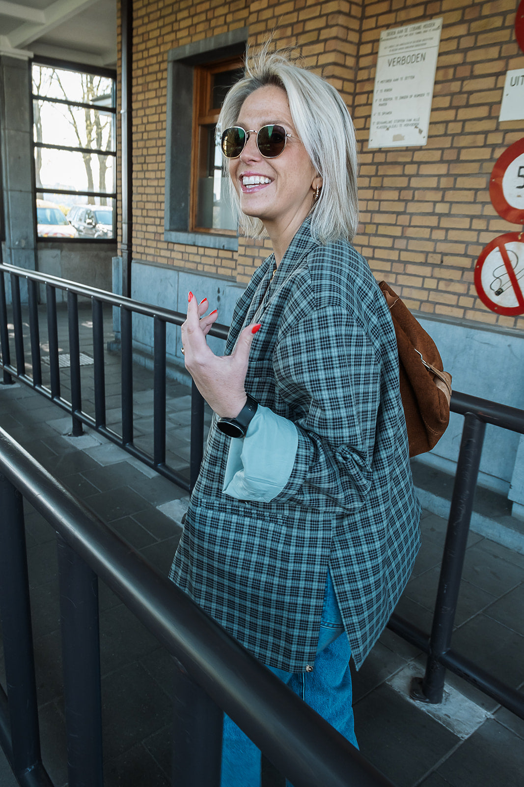 Lena blazer blauw/groen