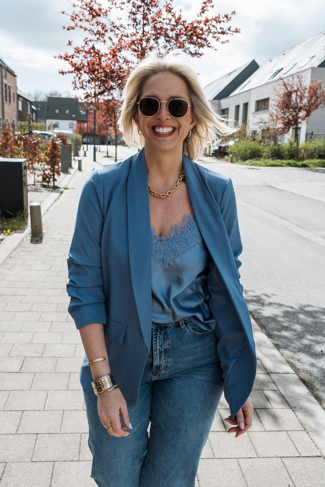 Hanna top blauw