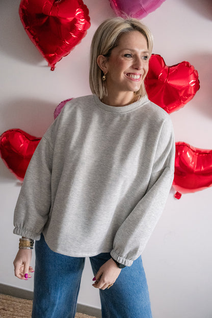 Leen sweater grijs “dogmom”