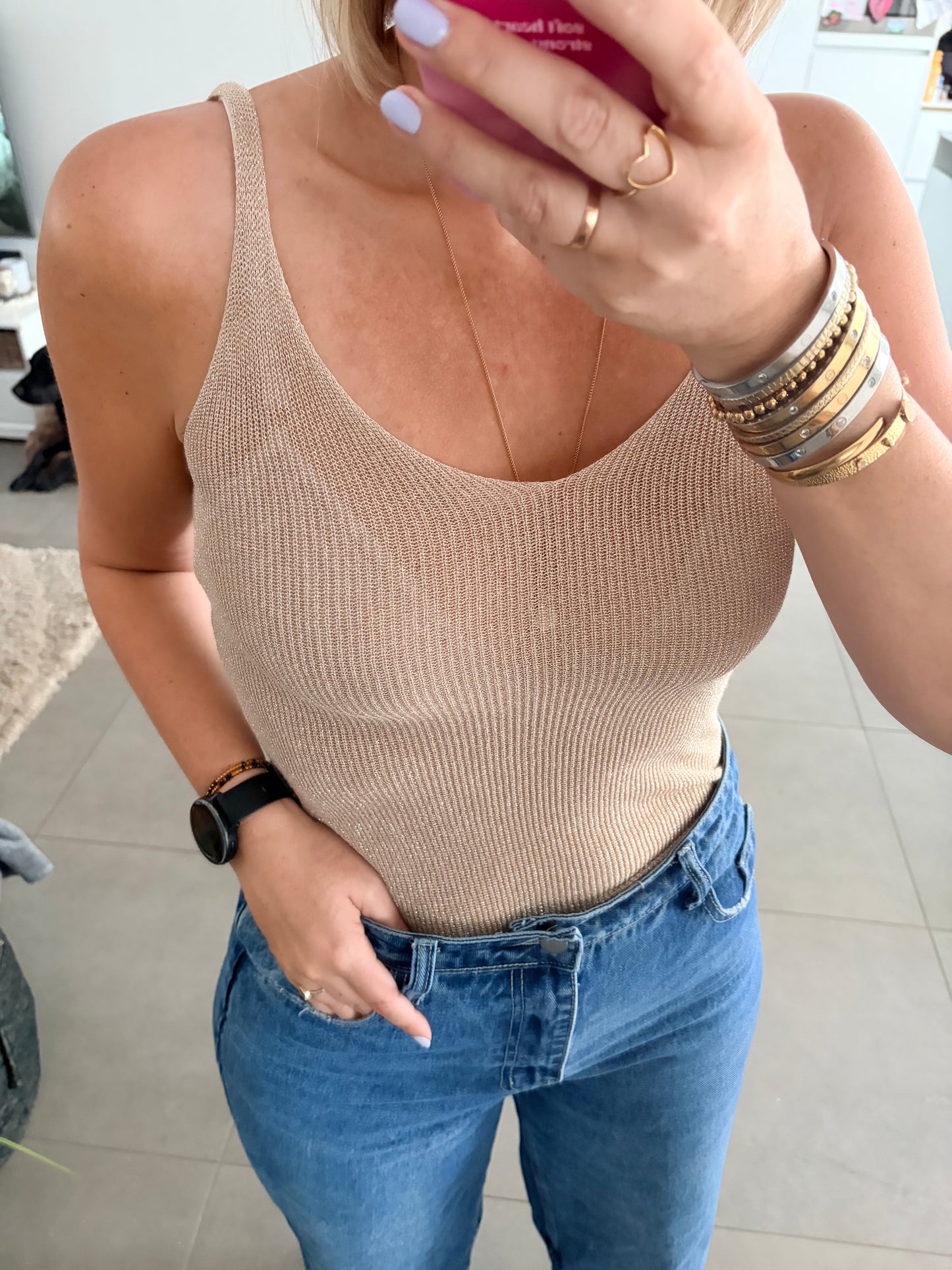 Eliza top goud