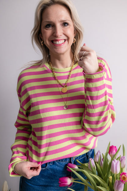 Lieve shirt Limoen/roze